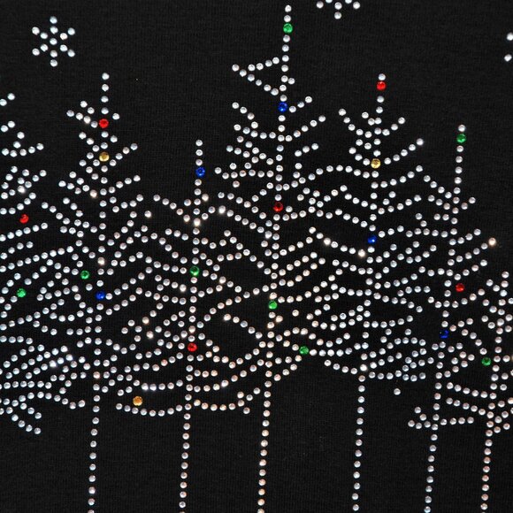 Christmas Winter Scene RN rhinestone long sleeved shirt XS S M L XL XXL 1X2X… - Picture 4 of 8